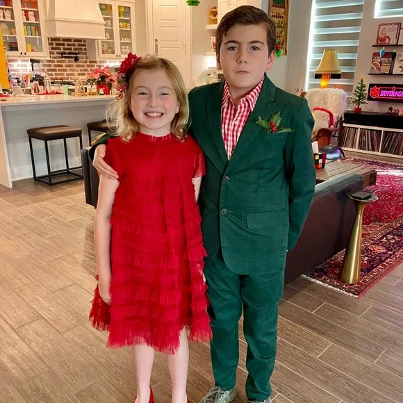 Boden red tulle dress Christmas - Picture 3 of 4